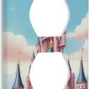 Decorative Art Light Switch Covers Pink Castle 1 Gang Single Duplex Outlet Wall Plate Switchplate Electrical Faceplate for Home Decor