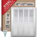 Fits 16x20 Duct Opening | Steel Return Air Filter Grille by Handua [Removable Door] for 1-inch Filters | Vent Cover Grill | White | HVAC Cold Air Intake Grille | Out Dim: 18 5/8"W X 22 5/8"H