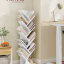 VASAGLE Custos Collection - Tree Bookshelf, Modern Bookcase, Floor Standing Book Shelf, for Bedroom, Living Room, Home Office, 7.9 x 15 x 45.4 Inches, Cloud White ULBC609W01, 9 Tiers