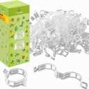 Plant Support Clips Plastic Tomato Clips Plant Clips for Climbing Plants Clear Grape Tomato Vine Trellis Clips for Garden Vegetables Plants Flower Grow Fixing (300, White)