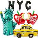 NYC Cityscape Balloons New York City Theme Balloons Status of Liberty Taxi Balloon for NYC New York Birthday Party Decoration New York Theme Party Decorations Sex and The City I Love NY Decor