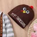 Thanksgiving/Christmas Outfits Infant Baby Boys Xmas Stripe Rompers+Turkey/Deer Pant Set Bodysuit Fall Clothes (0-3 Months)