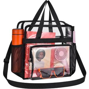 Oraben Clear Tote Bag Clear Bag Stadium Approved 12x6x12 Stadium Bag for Work, Sports Games,Gym