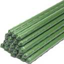 Sturdy Metal Garden Plant Stakes 4 Ft Plastic Coated Steel Plant Sticks,Pack of 25
