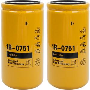 2PCS 1R-0751 Fuel Filter Compatible With Caterpillar 3116, 3126, 3306 C7 Engine Replaces BF7634