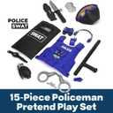 Ultimate All-in-One Kids Police Role Play Toy Kit - 15-Piece Policeman Pretend Play Set for Kids - SWAT Accessories for Dress Up Costumes - Badge, Shield, Vest, Handcuffs Included