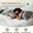 Bedsure Body Pillow Cover 20x54 Inches - Dark Grey Satin Similar to Silk Pillowcase for Hair and Skin, Cooling and Silky Long Body Pillow Case Cover with Envelope Closure, Gifts for Women Men
