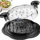 SURETIVIAN Chicken Shredder Large Chicken Breast Shredder Tool Twist with Brush&Fork, Visible Meat Shredder Machine, Strong Anti-Slip Strip, Ergonomic Handle, BPA Free, Suitable for Pork Beef Chicken (Black)