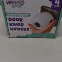 Child Safety Door Knob Cover (4 Pack) Hard-to-Remove Dual-Lock Door Handle Covers for Kids - Reusable Baby Proof Door Knob Locks - Installs Easily, No Tools Needed (White)