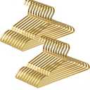 Amber Home 20 Pack Premium Matte Gold Aluminum Coat Hangers, 16.5 Extra Smooth & Durable Metal Shirt Dress Hanger, Light & Sturdy Metal Rack for Jacket Trouser Pant Slack
