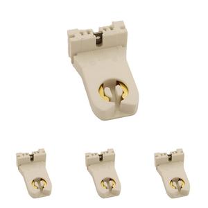 Leviton 13357-N Turn-Type Lamp Holder with Captive Nut, 660 W, Fluorescent, Medium 2-Pin, Small, White (Pack of 4)