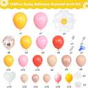 168Pcs Daisy Balloon Arch Garland Kit, Mothers Day Pastel Pink Orange Yellow Confetti Daisy Flower Balloons for Two Groovy One Birthday Floral Boho Girl Baby Shower Wedding Hippie Party Decorations