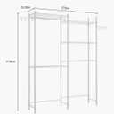 VEVOR Over the Washer and Dryer Storage Shelf, 5 Tier Laundry Room Drying Rack with Hanger Rod and Hooks, Adjustable Over Washer and Dryer Shelves, Laundry Room Shelf Storage Space Saver, White
