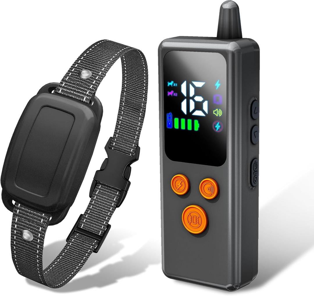 Shock Collars, 5000FT Dog Training Collar with Remote, IPX7 Waterproof E-Collar Featuring Beep, Vibration, Shock, No-Shock Mode, fit for Small Medium Large Dogs Black