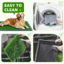 Dog Grass Pad with Tray - 41''x27'' Portable Dog Litter Box with 2 Pack Hemmed Edge Artificial Grass + 2 Washable Reusable Pee Pads, Indoor Outdoor Fake Grass Pad for Dogs Potty
