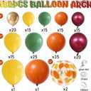 182 Pcs Fall Balloon Garland Arch Kit, Burnt Orange Wine Red Sage Green Mustard Yellow Metallic Gold Balloons Garland Kit for Thanksgiving Autumn Fall Birthday Baby Shower Party Decorations