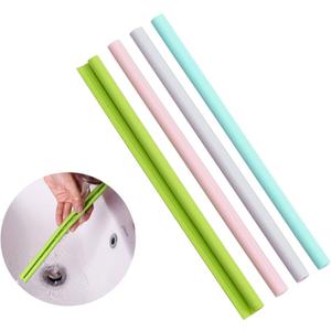 Reusable Silicone Straws - Openable & Washable, Easy to Clean, Straight Smoothie Straws - 4 Pcs, BPA Free, Eco-Friendly, Cold & Hot Compatible