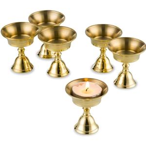 Sziqiqi Ghee Lamp Butter Lamp Holder Golden Cup Candle Holder Tibetan Brass Oil Lamp Buddhist Altar Supplies (Candle Holder 6#)