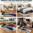 9x12 Colorful Area Rug Modern Abstract Orange Yellow Pink Blue White Beige Black Bedroom Rug Low Pile Thin Large Carpet Living Room Non Slip Dining Room Stain Resistant Office Washable Machine