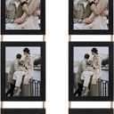 Lavezee 5x7 Picture Frames Collage Wall Decor, Black 6 Opening 5 by 7 Vertical Picture Frame for Wall Hanging