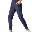 G Gradual Women's Joggers High Waisted Yoga Pants with Pockets Loose Leggings for Women Workout, Athletic, Lounge (Medium, Navy)