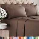 King 6 Piece Sheet Set - Comfy Breathable & Cooling - Ultra Soft Hotel Luxury Bedding Set with 8-16 Inch Deep Pockets - 1 Flat & 1 Fitted Sheet & 4 Pillowcases - Cozy, Wrinkle Free & Easy Care - Brown