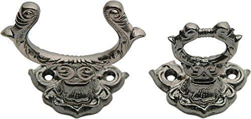 SZCO Adjustable Fancy Sword Hanger Wall Mount Holder for Swords, Daggers, Pistols & Canes 3 Cast Metal Display Bracket with Hanging Hardware Vintage Decorative Weapon Rack