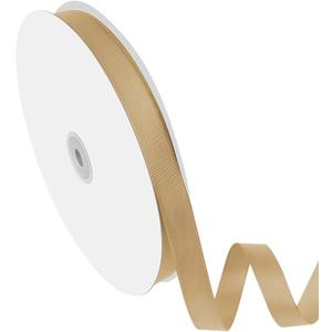 5/8" Width x 100 Yards Grosgrain Ribbon, Champagne Gold Ribbed Ribbon for Gift Wrapping, Hair, Bows, Craft, DIY, Swags, Wedding, Valentine's Day, Christmas and Party Decoration