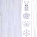 RoundFunny 100 Pcs 36" Extra Long Pipe Cleaners Bulk 6 mm Chenille Stem Craft Supplies Fuzzy Sticks for Beginners Hair DIY Arts Project Supplies Decorations(White)