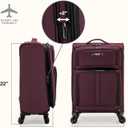 U.S. Traveler Anzio Softside Expandable Spinner Luggage, Burgundy, Carry-on 22-Inch