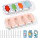 WMKGG 1.2 oz Super Mini Popsicle Silicone Molds for Kids, 2 PCS Classic Homemade Ice Pop Molds With Sticks and Lid, Stackable Ice Cream Molds