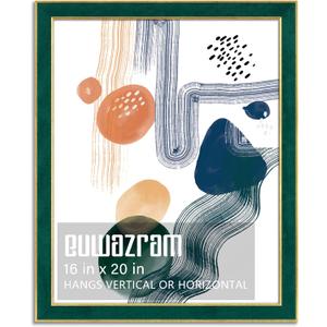 Suede 16x20 Frame - Single Frame, Christmas Elegant Green 16 x 20 Poster Frame, 16x20 Picture Frame for Artwork Puzzles Photos and Movie Posters