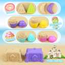 Dreamon Collapsible Beach Toys Set for Kids 3-10, Collapsible SandBucket with Beach Molds and Mesh Bag, 2 Pack Shovels Set Ice Cream Sand Toys for Beach, Sandbox Travel Toys for Kids Toddlers Girls