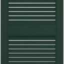 12"W x 25"H Lifetime Vinyl, Standard Cathedral Top Center Mullion, Open Louver Shutters, w/Installation Shutter-Lok's & Matching Screws (Per Pair), Midnight Green