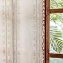 Sutuo Home Boho Curtains 63 inches Long for Kitchen Kid's Room, Light Filtering Farmhouse Shabby Chic Tassels Window Treatment Bohemian Privacy Drape Decor, Rod Pocket 1 Panel 52" W x 63" L, Natural