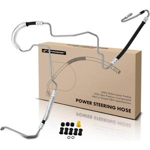 A-Premium Power Steering Pressure Hose Line Assembly Compatible with Dodge Grand Caravan 2008-2010 & Chrysler Town & Country, Voyager & Volkswagen Routan, V6 3.3L 3.8L, with Aluminum Foil Sheath