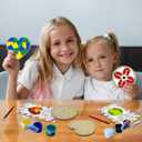 2 x Valentine's Day Gifts Party Favor 28Pcs Wooden Slices Card DIY Craft Heart Shape for Kids Crafts and Art Classroom Exchange (Heart, One Size)