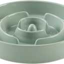Ceramic 3.2 Cup Slow Feeder Dog Bowl for Large Dog, 9.5inch Puzzle Food Dish, Anti-Gulping, Stop Bloat, Preventing Choking (Single Bowl-Light Green)