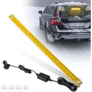 12Inch Mini Emergency Strobe Lights, Amber 44 LED Warning Flashing Safety Dash Front/Rear Windshield Lights for Construction Vehicles Trucks