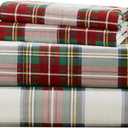 Comfort Spaces 100% Cotton Sheets Twin XL, Breathable, Naturally Cool Cotton Sheets, Cotton Bed Sheets 12" Elastic Pocket Fits up to 14" Mattress, All Seasons Sheet Set, Scottish Plaid Red 3 Piece