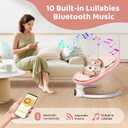 Baby Swing for Infants - Electric Baby Rocker with Exclusive App Function, Upgraded 5 Point Harness, Bluetooth Support, 10 Preset Lullabies and 5 Speeds, Portable Swing for Baby Boy GirlPink