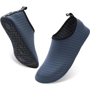 Water Shoes Quick-Dry Aqua Yoga Socks Swim Beach Surf Diving Barefoot Shoes for Men Women (5-6 Women/4-5 Men, Grey)