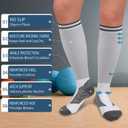 FULLSOFT Medical Graduated 30-40mmHg Compression Socks for Women&Men Circulation Knee High Socks Hiking Running Stockings