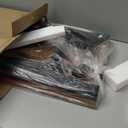 Frylr Small Folding Computer Desk  43.3 Inch Portable Table for Craft and Study, Lightweight Desk for Small Spaces, Foldable Laptop Table Built-in AC/USB Outlets for Convenience, Marble Greige