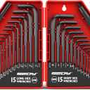 SEDY 32-Piece Hex Key Wrench Set, Metric and SAE Allen Wrenches (0.028-3/8 inch, 0.7-10 mm) L Shape Allen Keys, Chrome Vanadium Steelwith 2x Extension Handle