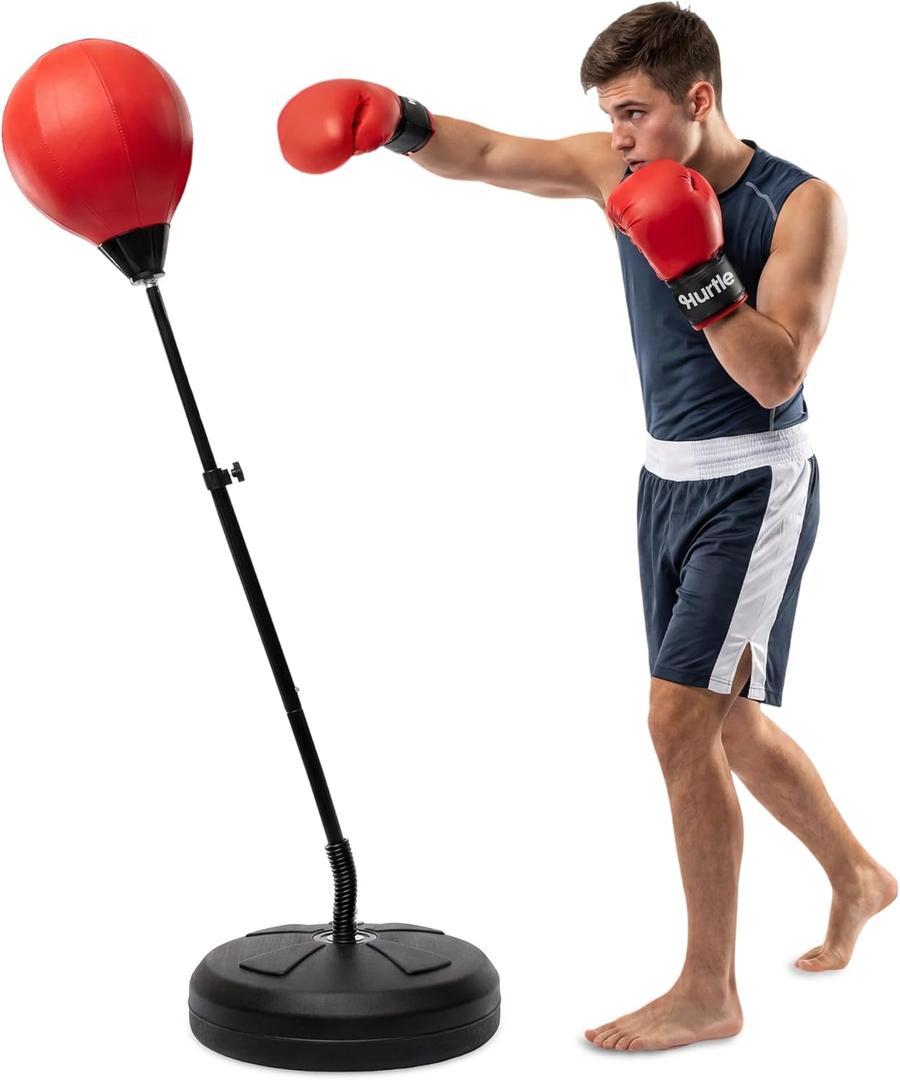 Punching Bag with Stand for Adults and Teens, Adjustable Boxing Bag with Permium Gloves, Freestanding Reflex Bag Training Equipment for Home Workout Fitness