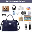 Travel Duffel Bag,Sports Tote Gym Bag,Shoulder Weekender Overnight Bag for Women, Navy blue