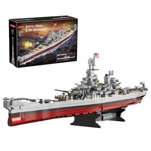 Military Series World War II Battleship Building Kit, 2228 Pieces USS Missouri Compatible with Lego Military Army Set for Adults WW2, Toy Gift Boat Building Block for Teens Age 14+ Model Home Decor