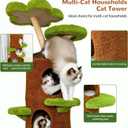 Modern Cat Tree Tower: 58Inch Tall Cat Tree for Large Cats with Multi Condos - Indoor Wood Cat Tree House Sturdy with Scratching Post