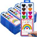 Valentines Day Gifts for Kids, 24 Pack Watercolor Paint Set with Paintbrush for Kids, Prizes Exchange Gifts Valentines Party Favors for Preschool Classroom School
